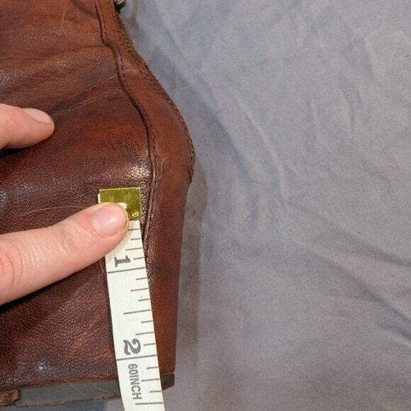 Frye Brown Leather Carson Wedge Heel Bootie Women Size 7.5 - Picture 7 of 10